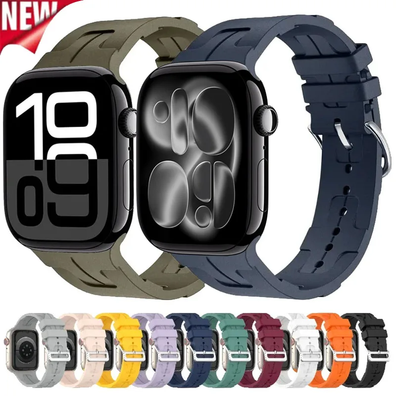Neues weiches Silikonarmband für Apple Watch Serie Ultra1/2/3 49 mm 11-10 9 8 7 42 mm 46 mm 45/41 mm Armbandband iWatch 6 5 SE 40/44 mm Image