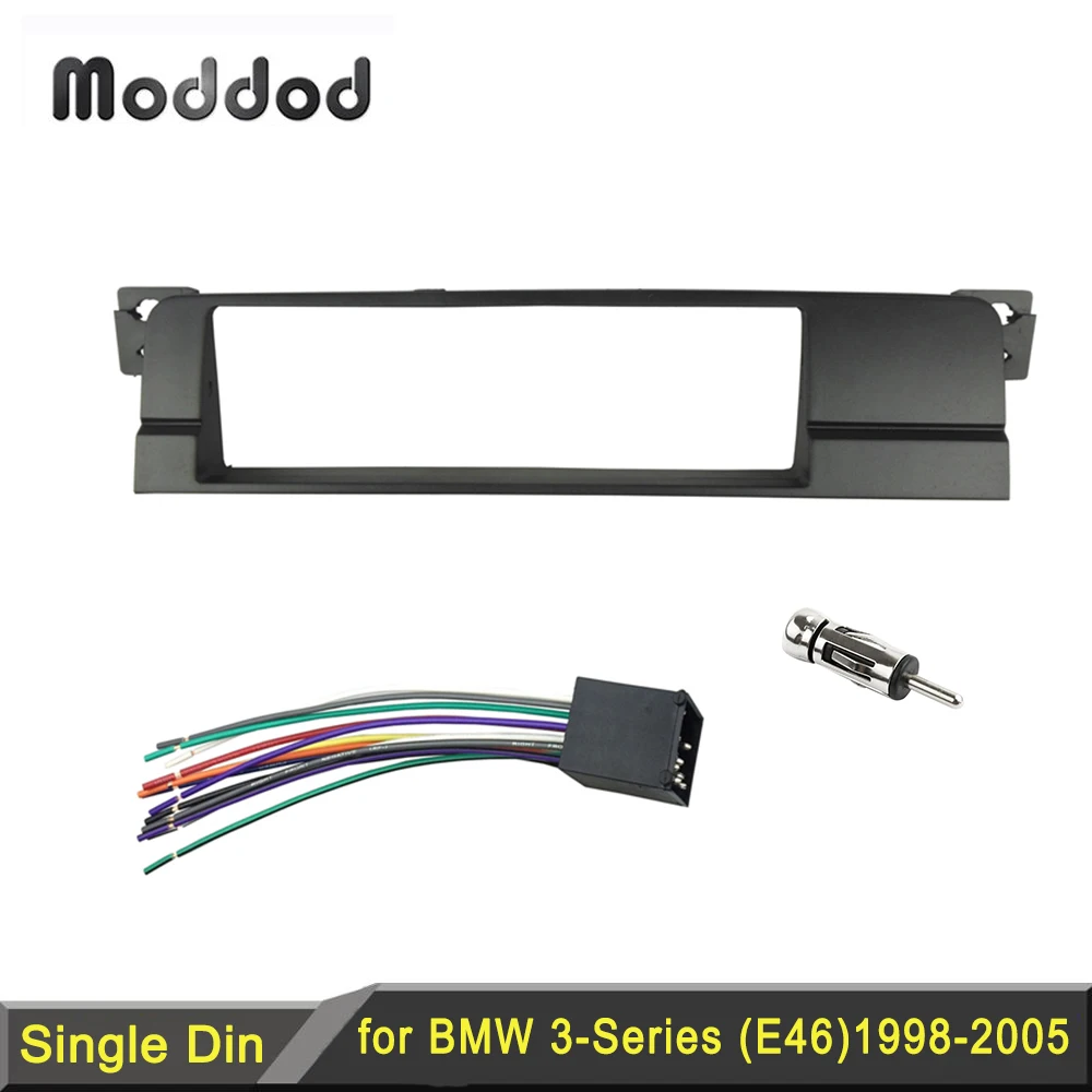 Einzelne 1 Din Radio Fascia für BMW 3er E46 1998–2005 DVD Stereo Panel Dash Mount Trim Kit Surround Audio Rahmen Platte Lünette