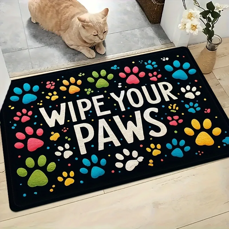 Colorful Claw Pattern Door Mat Anti Slip Machine Washable Polyester Carpet Suitable for Kitchen Living Room Entrance Home Rug