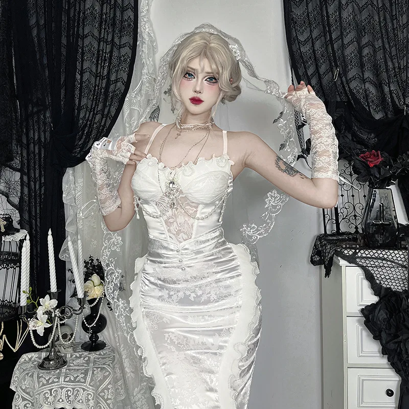 Ästhetischer Fairycore Grunge Meerjungfrau Rock Frauen Pastell Goth Neue Lolita Weiße Röcke Vintage Bankette Party Röcke Weiblich