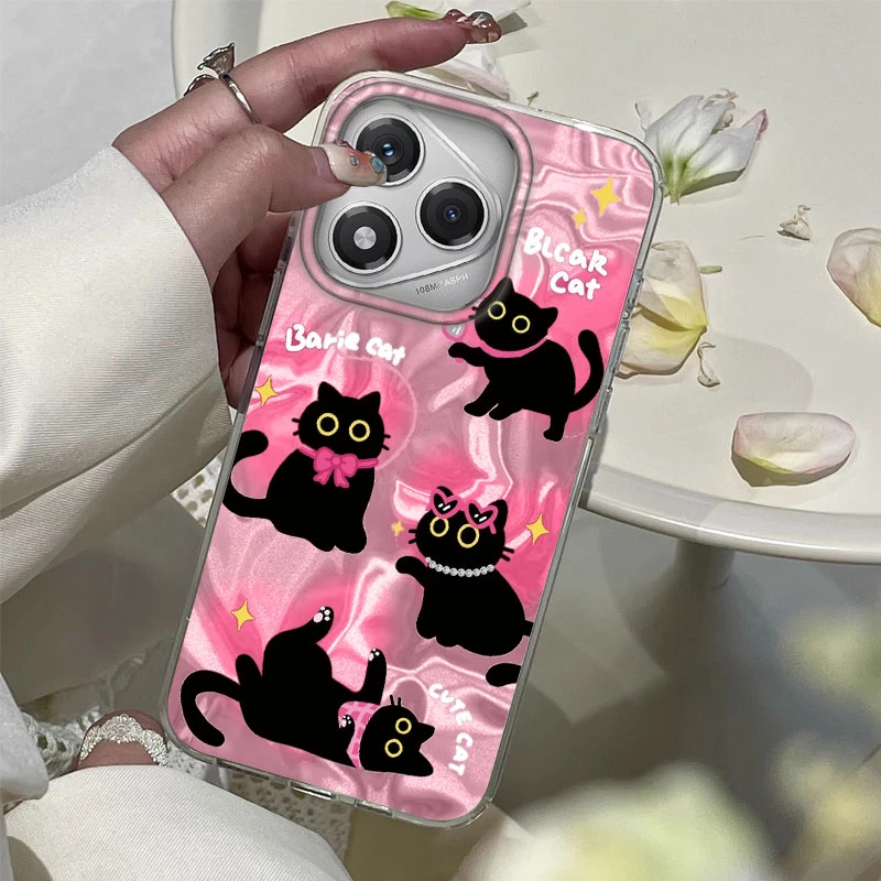 Schöne Liebe Herz Schwarze Katze Telefon Fall Für Honor 400 Pro 200 Smart Magic 5 Magic 6 Magic 7 Lite X9a X9b X9c X8a X8b X7c Y2K Abdeckung Image