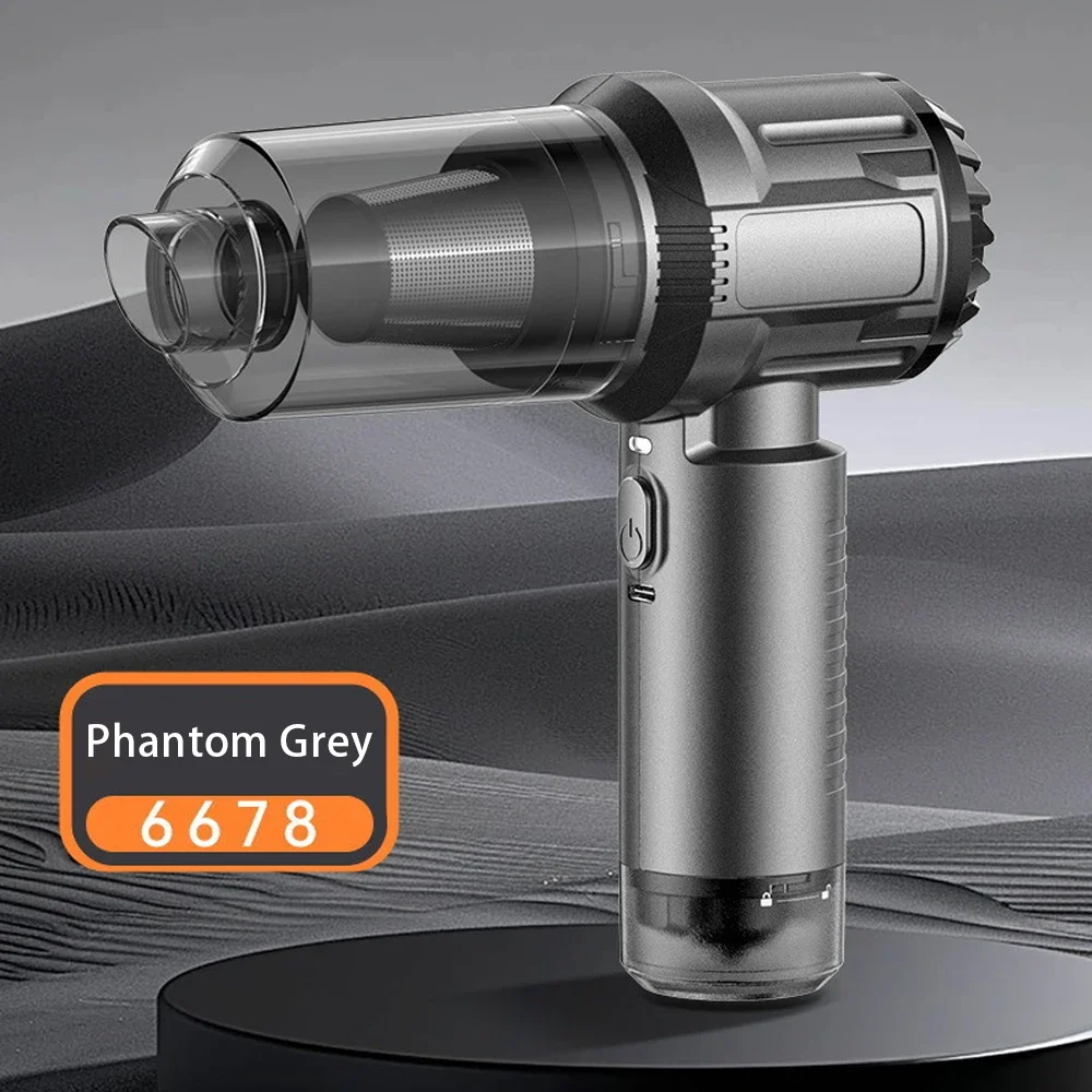 Portable Car Vacuum Cleaner Household Charging Handheld Brushless Powerful Dust Blower Large Suction For Home And Auto Use