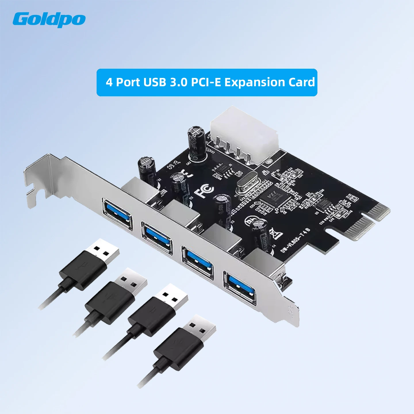 4-Port USB 3.0 PCI-E Erweiterungskarte PCI Express PCIe USB 3.0 HUB Adapter 4-Port USB 3.0 Controller USB 3.0 PCI e PCIe Express Image