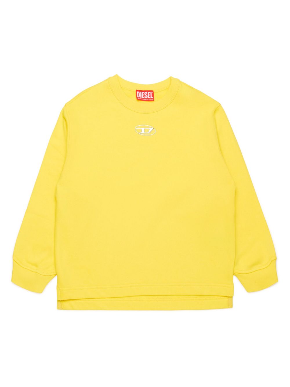 Diesel Kids logo-plaque cotton sweatshirt - Yellow