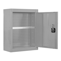 PROREGAL Werkzeugschrank hängend AMEGO | 1x Fachboden | HxBxT 65x50x27,5cm | Metall | Abschließbar | Grau | Werkstattschrank Hängeschrank Image