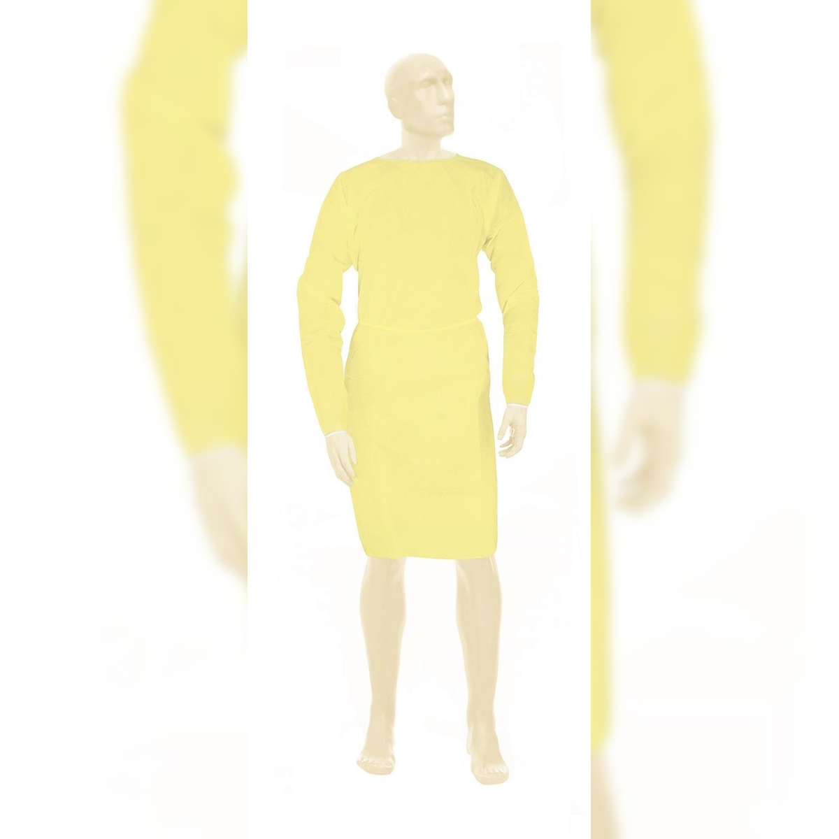 Meditrade BeeSana PP-Kittel | 23 g | 100 Schutzkittel | Schutzkleidung | 120 x 140 cm gelb Image