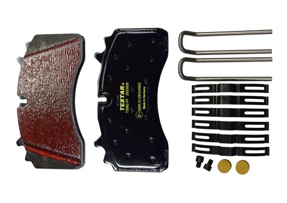 TEXTAR Bremsbelagsatz, Scheibenbremse Lightweight Technology Universal mit Zubehör für SCHMITZ CARGOBULL HENDRICKSON 1195232 S353031 2933606 Image