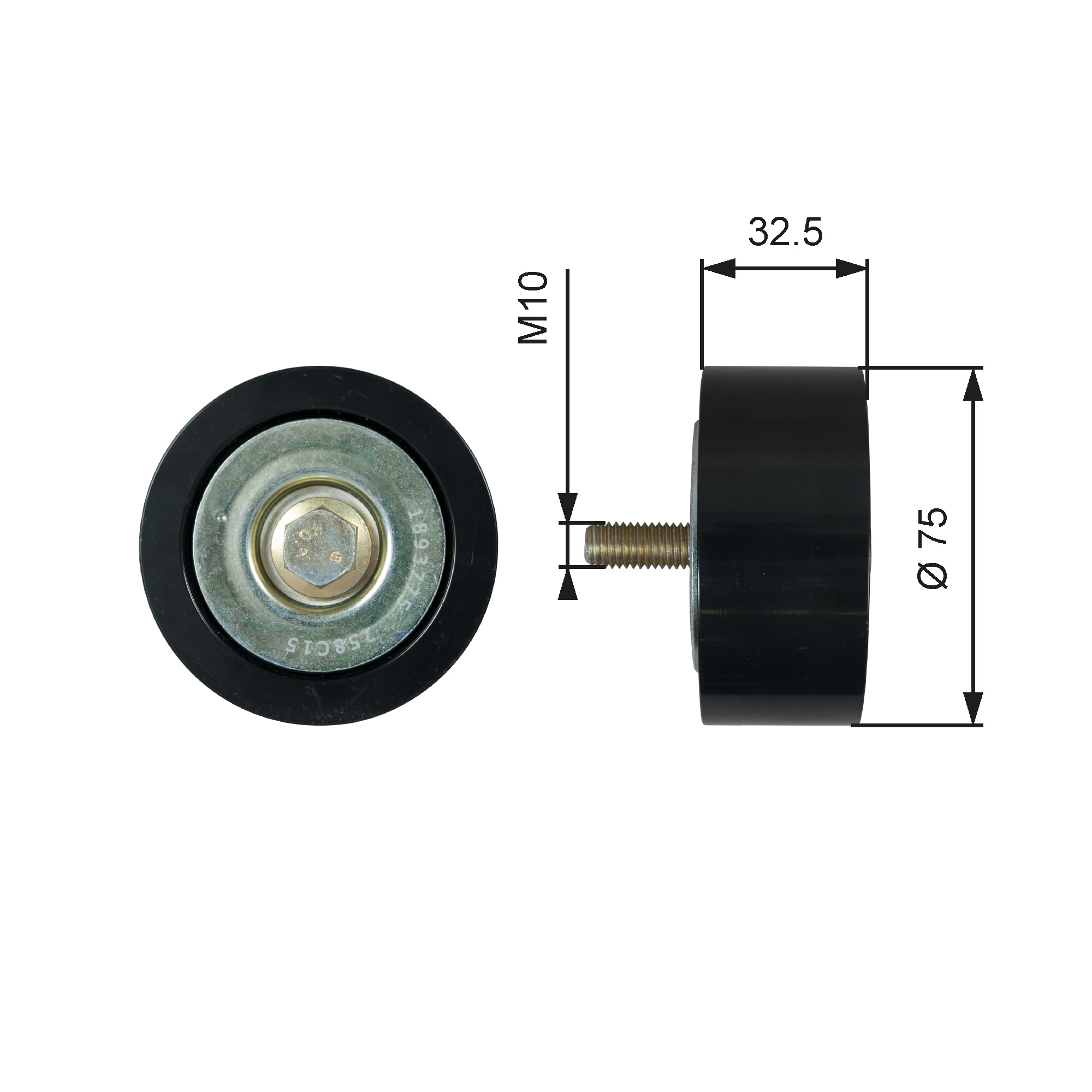 GATES Umlenk-/Führungsrolle, Keilrippenriemen Universal 75mm für DAF 2268758 1893775 T36739 Image