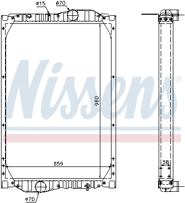 NISSENS Kühler, Motorkühlung Universal mit Dichtungen 69604A Image