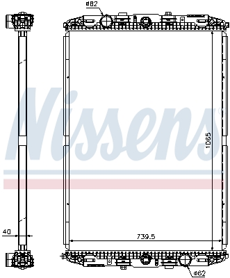 NISSENS Kühler, Motorkühlung Universal mit Dichtungen für MAN 81061016502 67219 Image