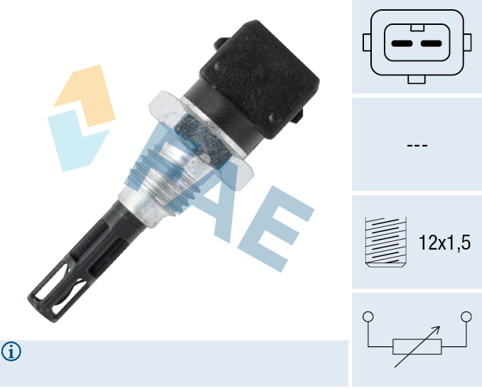 FAE Sensor, Ansauglufttemperatur 33166 für Iveco LAND ROVER BMW Image