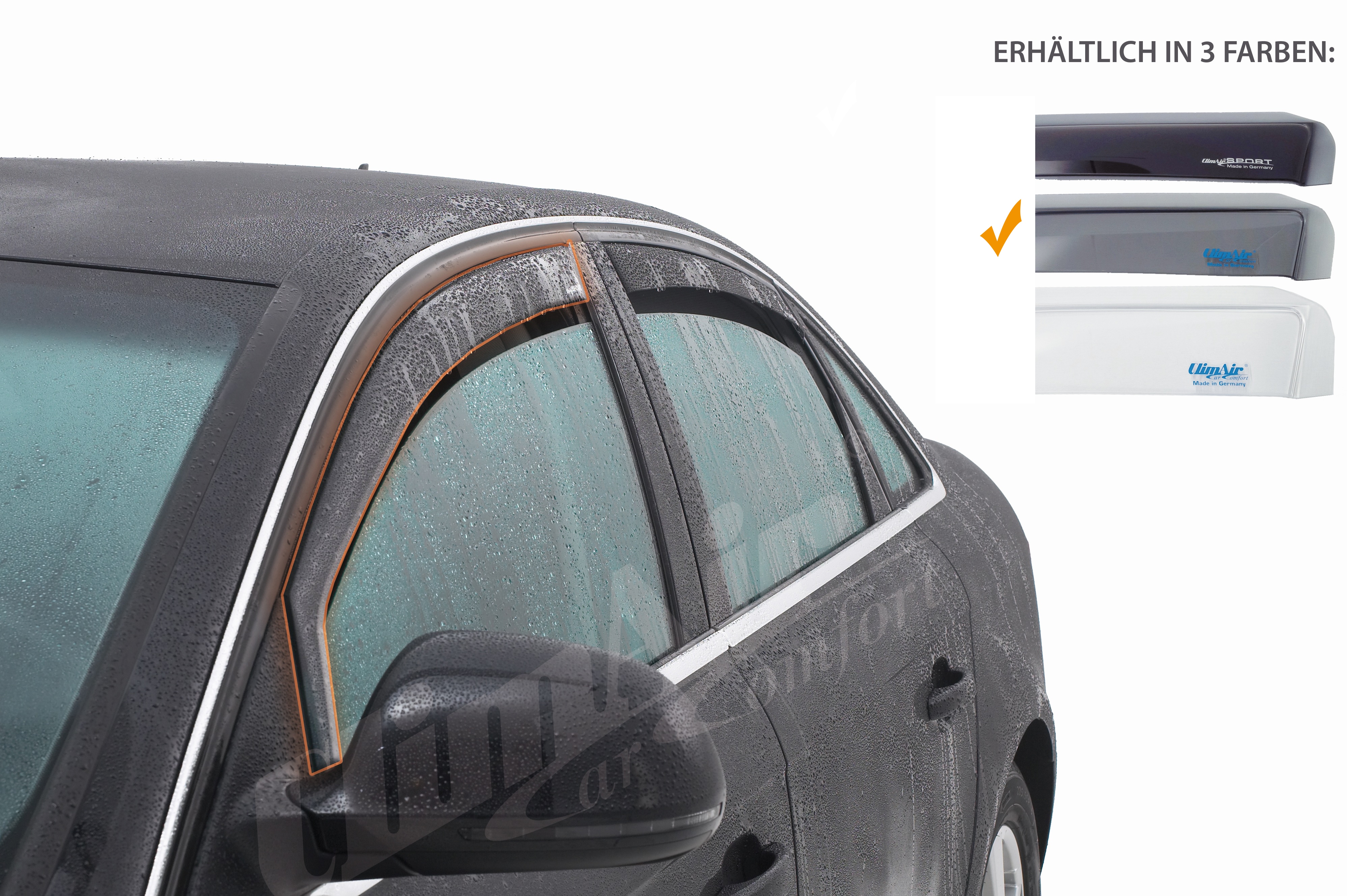 ClimAir Profi (vordere Türen) leicht getönt Windabweiser Fensterschacht Rauchgrau für DAIHATSU CLI0033253 Image