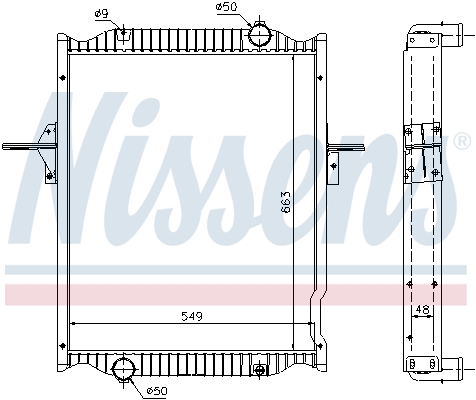 NISSENS Kühler, Motorkühlung Universal ohne Dichtung für RENAULT TRUCKS 5001865088 5010269027 5010315781 63781A Image