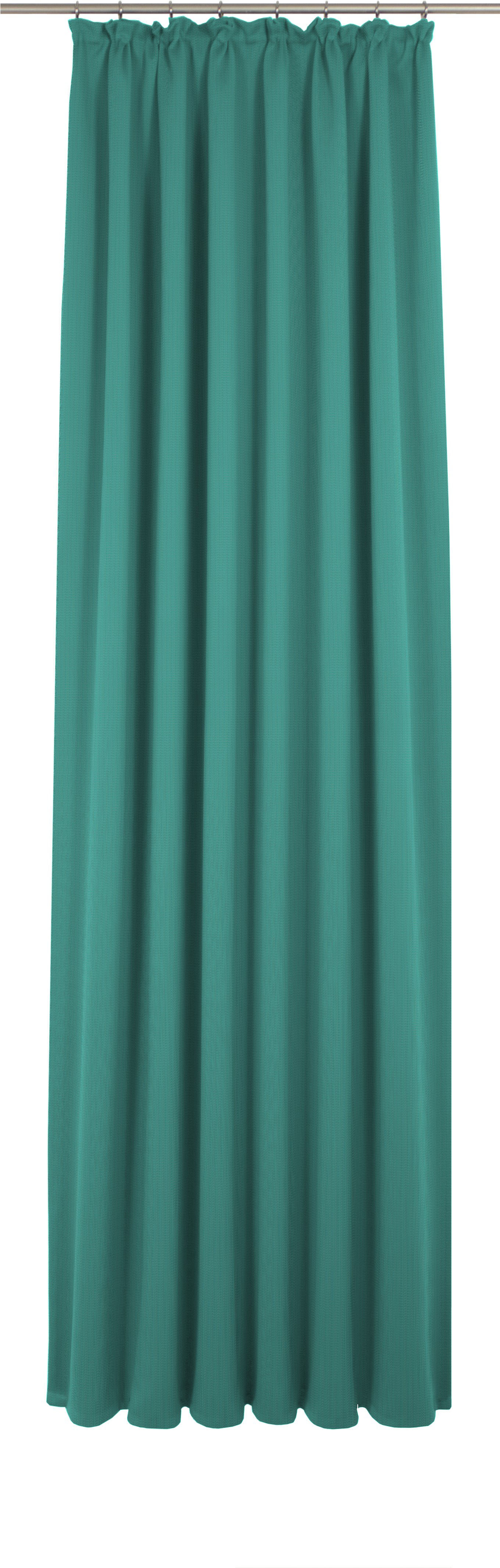 Vorhang ADAM "Uni Collection", blau (petrol, deutsch (de), englisch (en), finnisch (fi), französisch (fr)), B:142cm H:145cm, Jacquard, Baumwolle (Bio-Baumwolle), Gardinen, aus 100% Bio-Baumwolle Image