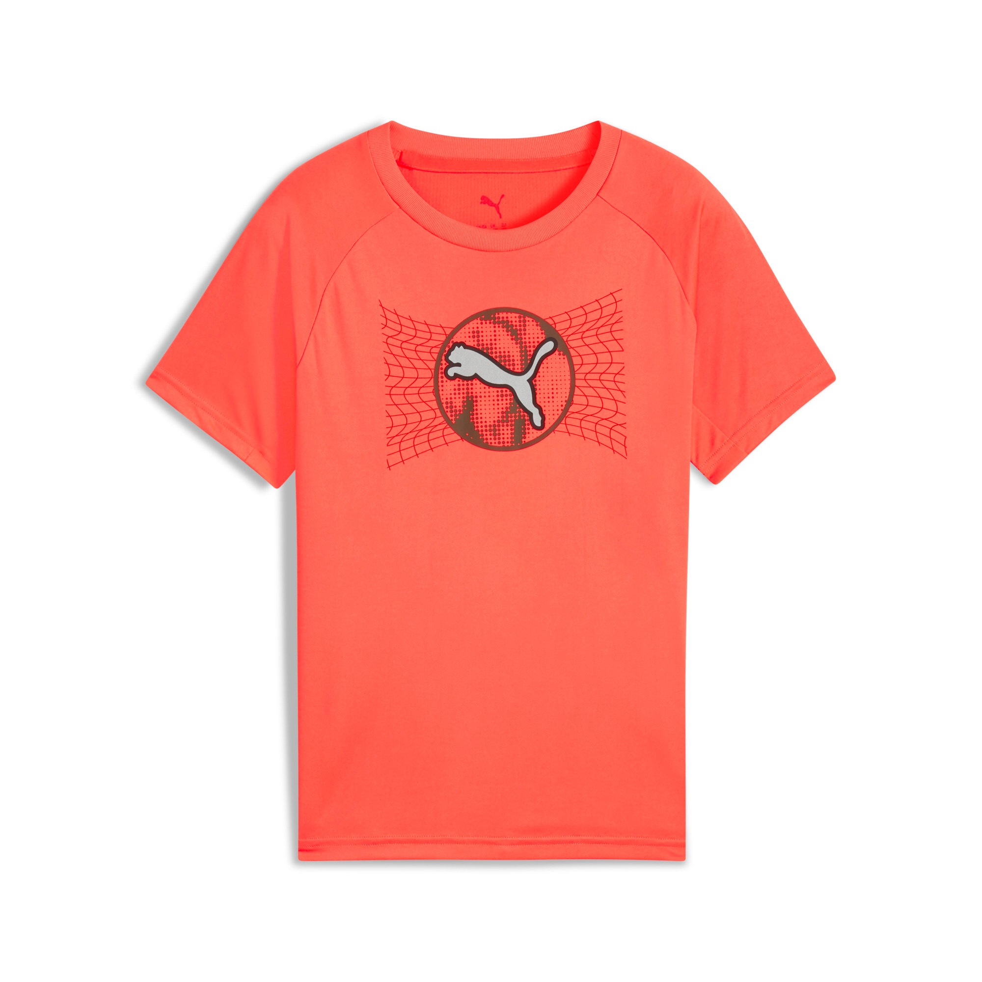 T-Shirt PUMA "ACTIVE SPORTS POLY TEE B", Kinder, Gr. 128, glowing rot, Interlock, Obermaterial: 100% Polyester, bedruckt, regular fit normal, Rundhals, Shirts Image
