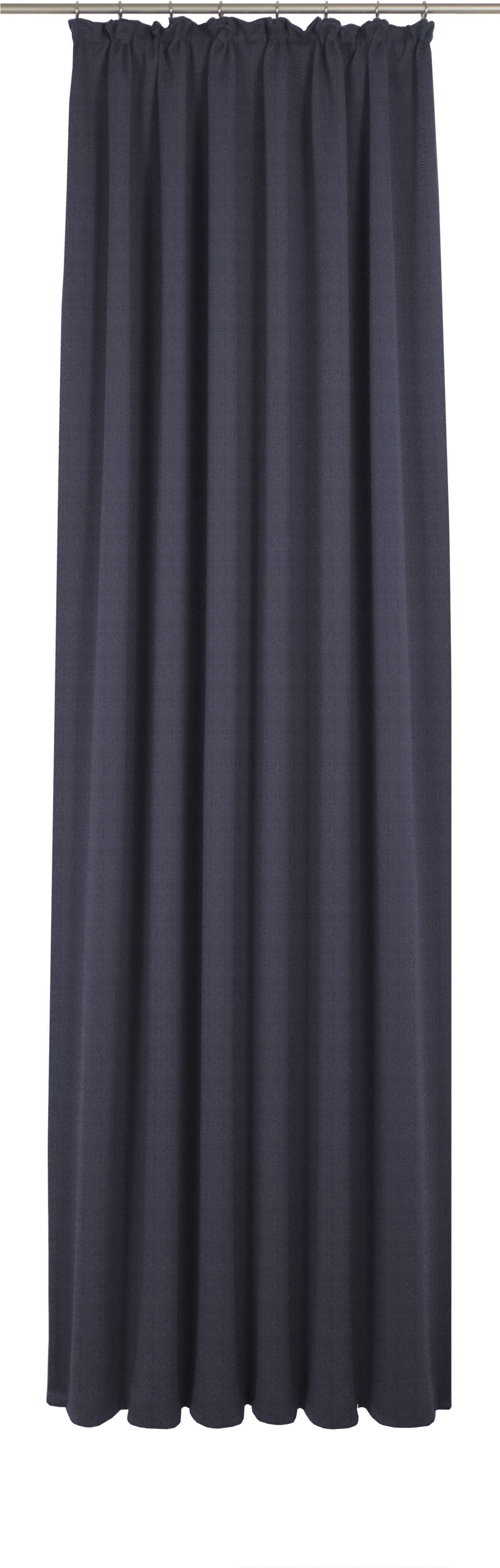 Vorhang ADAM "Uni Collection", blau (dunkelblau), B:142cm H:275cm, Jacquard, Baumwolle (Bio-Baumwolle), Gardinen, aus 100% Bio-Baumwolle Image