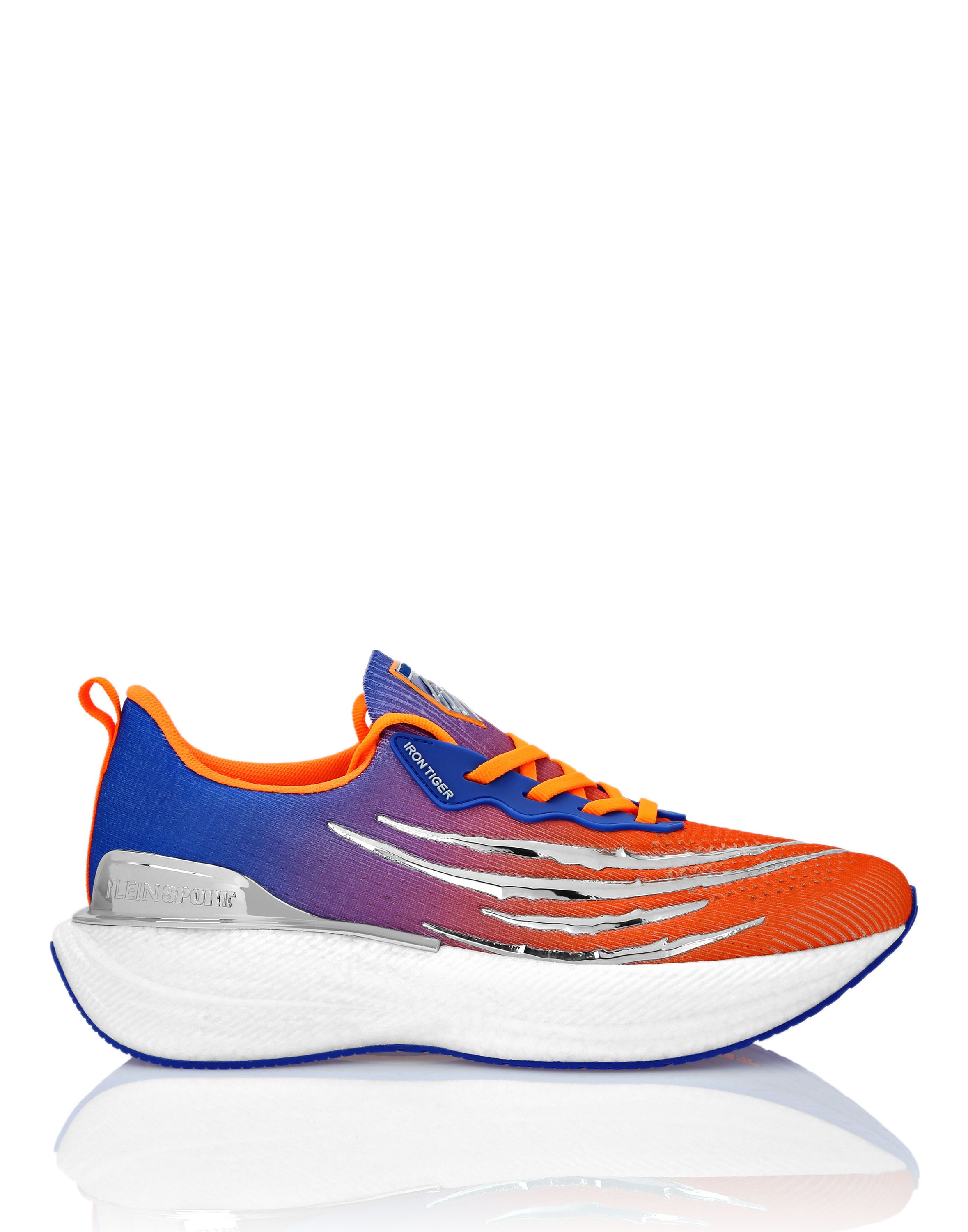 Sneaker PLEIN SPORT "Tiger", Herren, Gr. 47, Normalschaft, orange (0820, middleblau, orange), Schuhe Sneaker