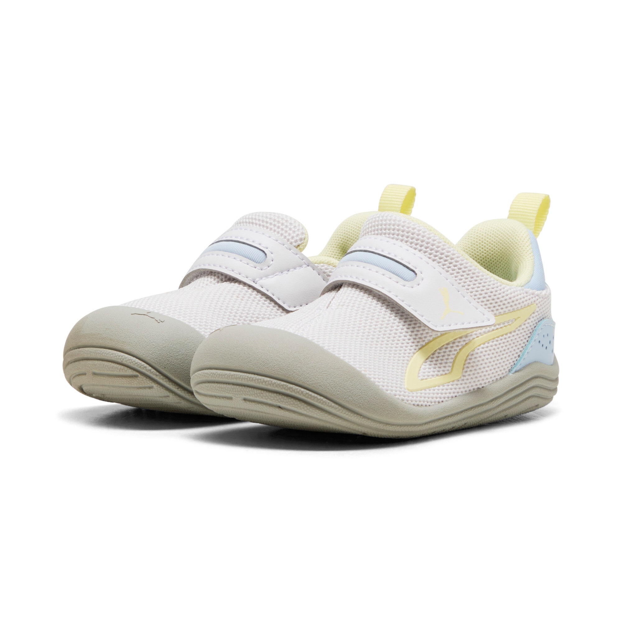 Sneaker PUMA "KITTEN MESH V INF", Mädchen, Gr. 24, gold (feather gray, gold moon, haute tropic), Textil, Schuhe Sneaker