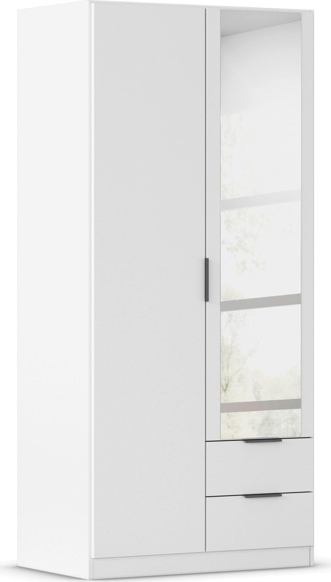 Kleiderschrank RAUCH "Drehtürenschrank Schrank Garderobe Ankleide Schlafzimmer LAGOA", alpinweiß, B:91cm H:197cm T:54cm, Holzwerkstoff, Schränke, geräumige Schubladen, 3 Breiten, optional mit Aufsatz MADE IN GERMANY Image