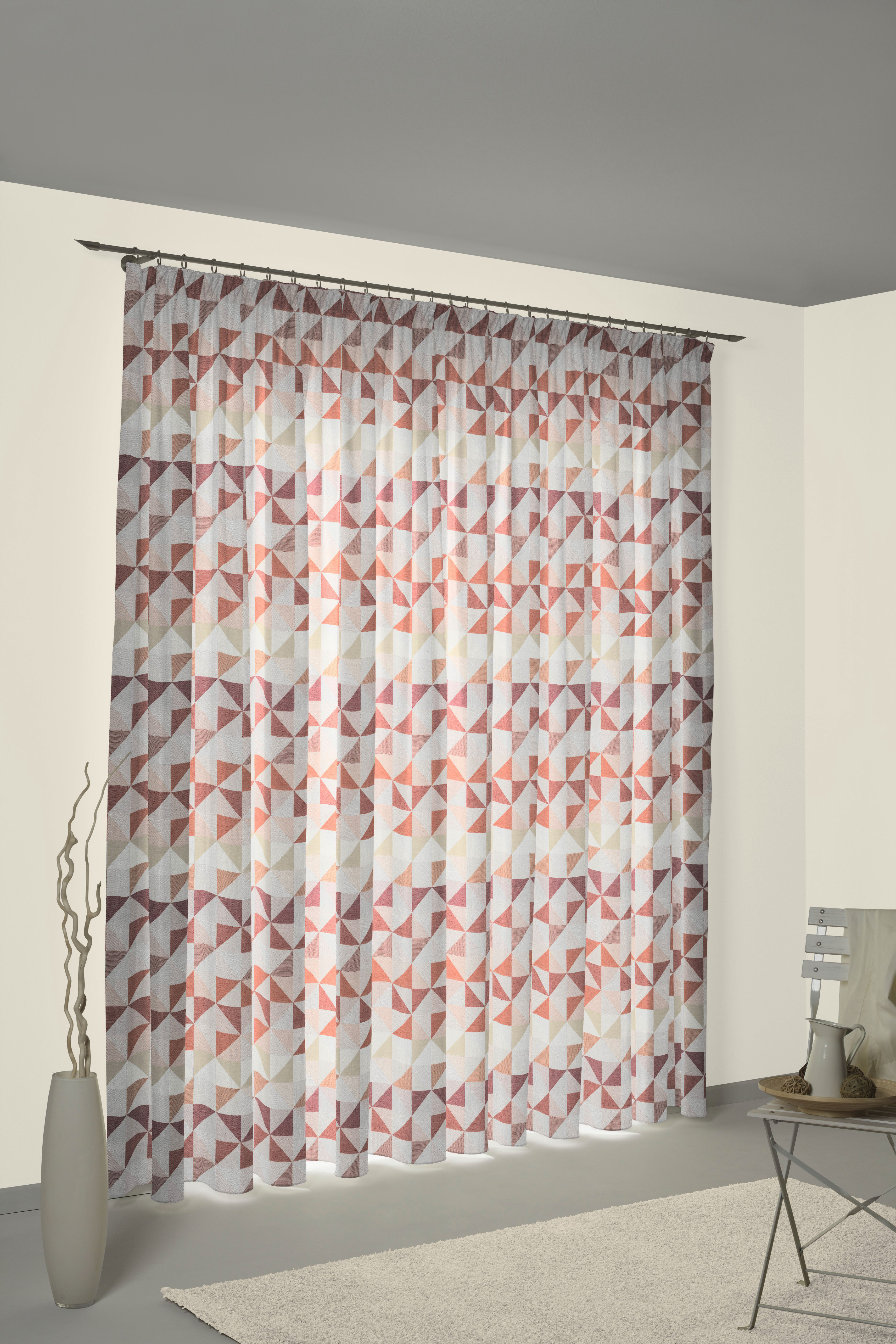 Vorhang WIRTH "Berlare", orange (terra), B:132cm H:155cm, Baumwolle, Polyester, Gardinen, nach Maß Image