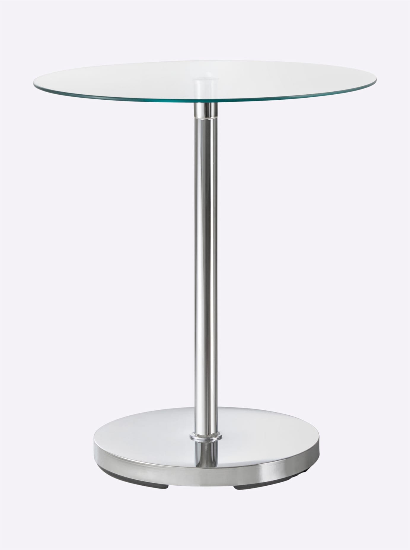 Beistelltisch, silber (chromfarben, glas), B:45cm H:52cm T:45cm, Tische, Beistelltisch