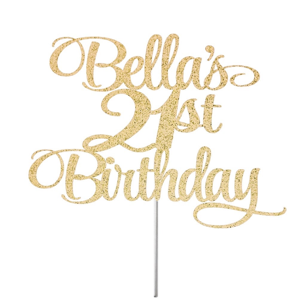 Personalisierter Name 21st Cake Topper, 21st Birthday, Geburtstag Glitzer Cake Topper, Geburtstag Party Dekor, Meilenstein Geburtstag