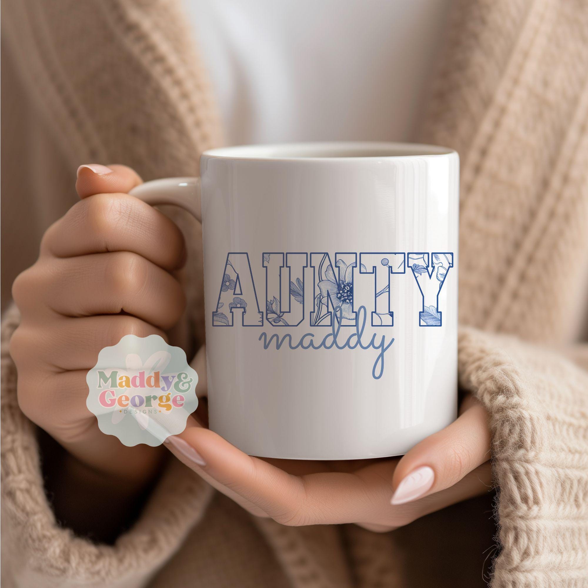 Benutzerdefinierte Name Tante Tasse, Coole Tanten Club Tasse, Schwangerschaftansage, neue Tante Geschenk, zu Tante gefördert, niedliche Tante Tasse, p