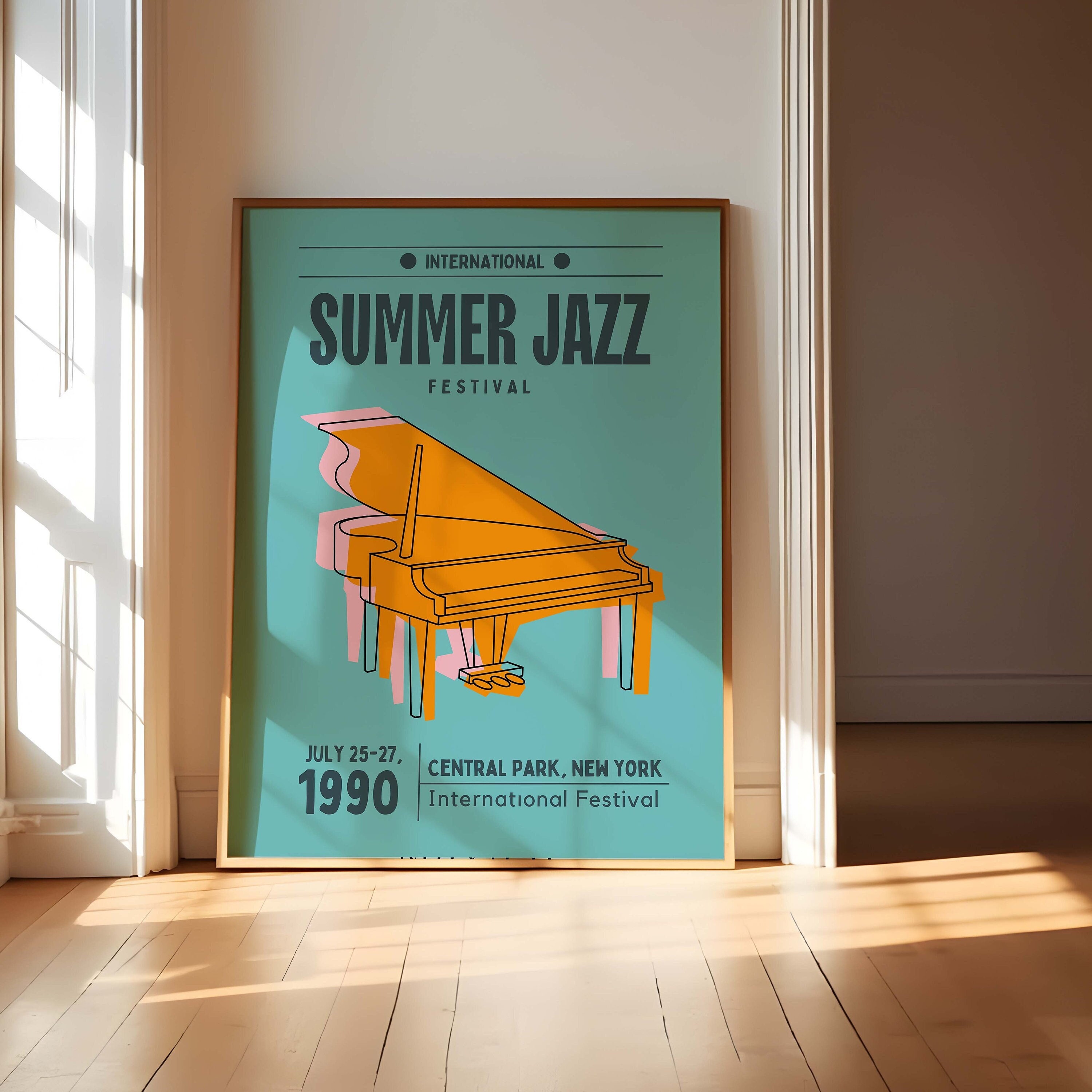 Jazz Festival druckbare Wandkunst, Jazz Poster, Retro Jazz Musik Druck digitaler Download, Musik Poster, Retro Wohnkultur, Klavier Kunstdruck