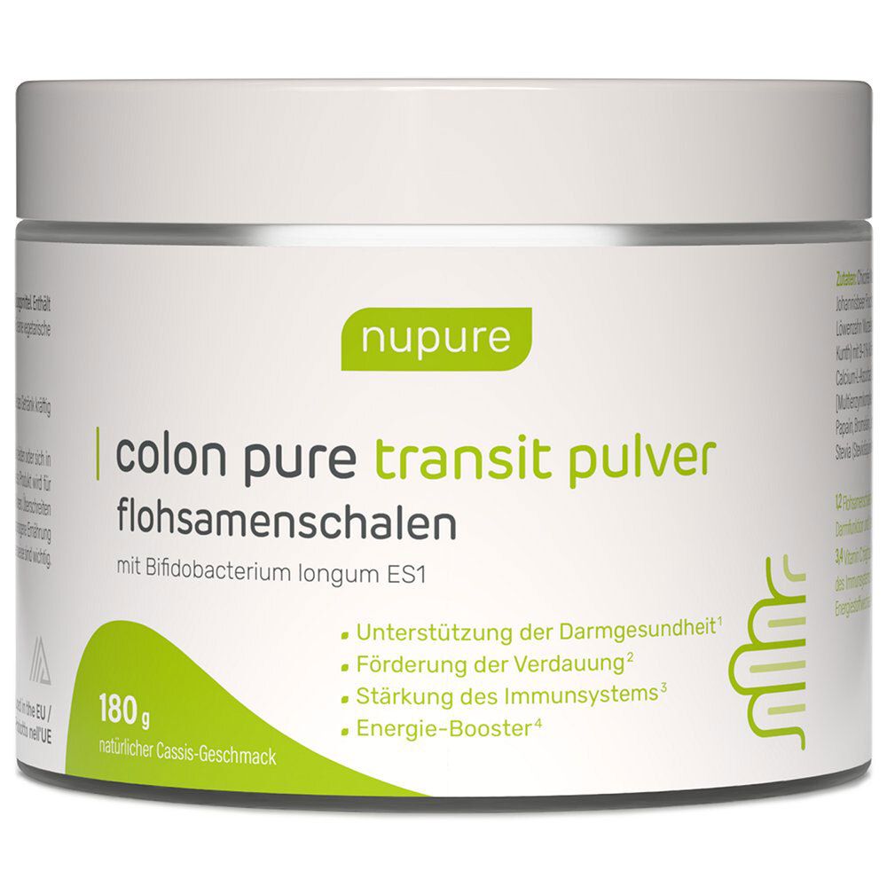 Nupure colon pure transit pulver flohsamenschalen 180 g Pulver Image