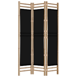 vidaXL 3-tlg. Paravent Faltbar 120 cm Bambus und Canvas Image