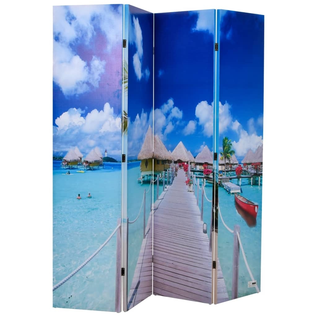 vidaXL Raumteiler klappbar 160 x 170 cm Strand Image