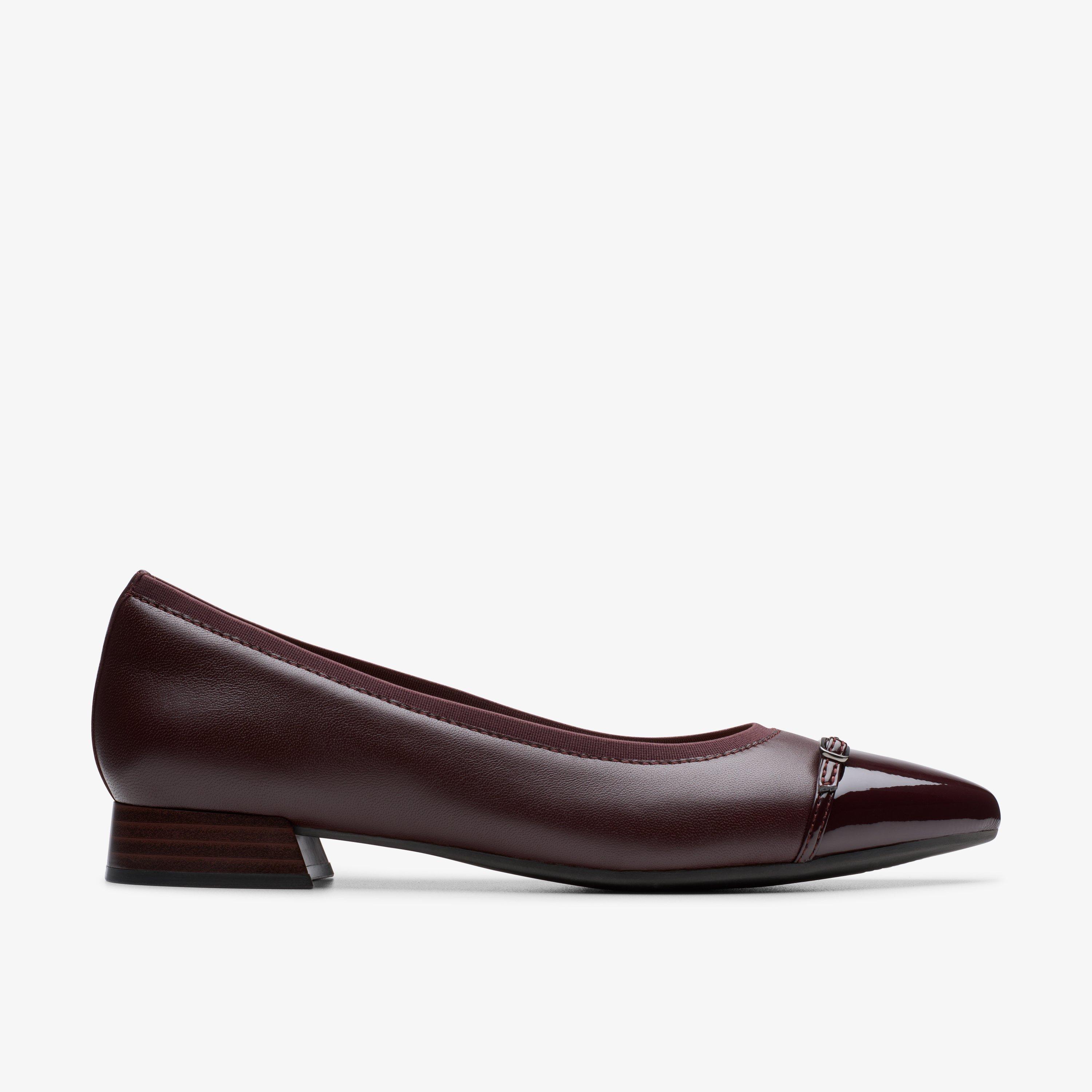 Clarks Womens Natalyn Dusk Merlot Leather Shoes - Red - Size UK 5 | Clarks Sale