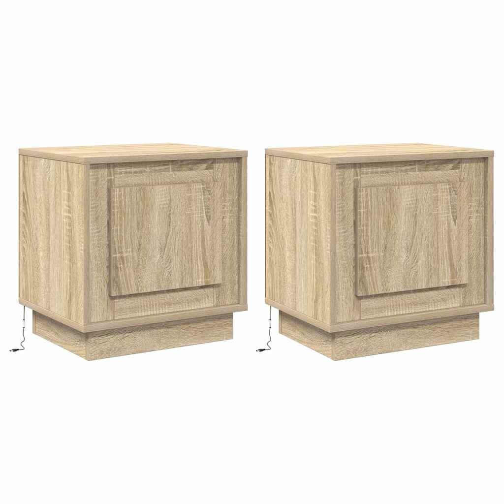 vidaXL Nachttisch 2 pcs Sonoma Eiche 44 x 34.5 x 45 cm Holzwerkstoff Image