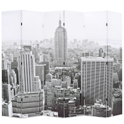 vidaXL Raumteiler klappbar 228 x 170 cm York bei Tag Schwarz-Weiß Image