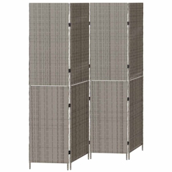vidaXL Raumteiler Grau 195 x 180 cm Poly-Rattan Image