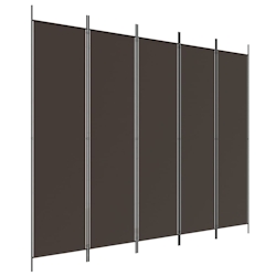 vidaXL 5-tlg. Paravent Braun 250x200 cm Stoff Image