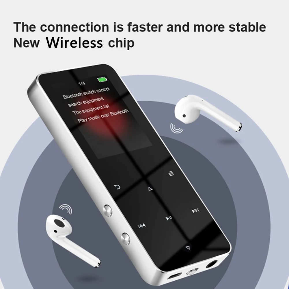 Lecteur vidéo Mp4 TFT 1.8 pouces, USB 2.0, Jack 3.5mm, compatible Bluetooth 5.0, lecteur MP3 MP4 avec enregistrement de livres électroniques, haut-parleur intégré