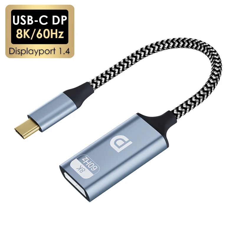 NEUER USB C 3.1 auf 8K Displayport 1.4 Adapter für 16 Pro/Max MacBook Pro USB Typ C auf 12Bit HDR 4K/144Hz DP1.4/1.2 Kabel 32,4 Gbit/s Image