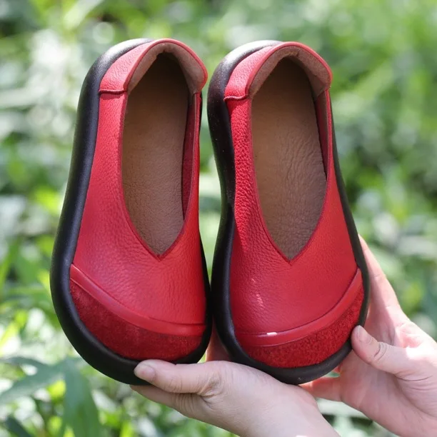 Careaymade-Neue handgefertigte Damenschuhe aus echtem Leder mit breiterer Zehenpartie, hochwertige, höhenvergrößernde Damenschuhe aus Rindsleder mit V-Mund