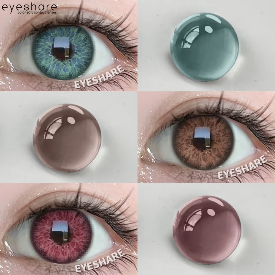 EYESHARE 2 Stück farbige Kontaktlinsen für Augen, braune Linsen, farbige Linsen, Schönheit, braune Augenkontaktlinse Image