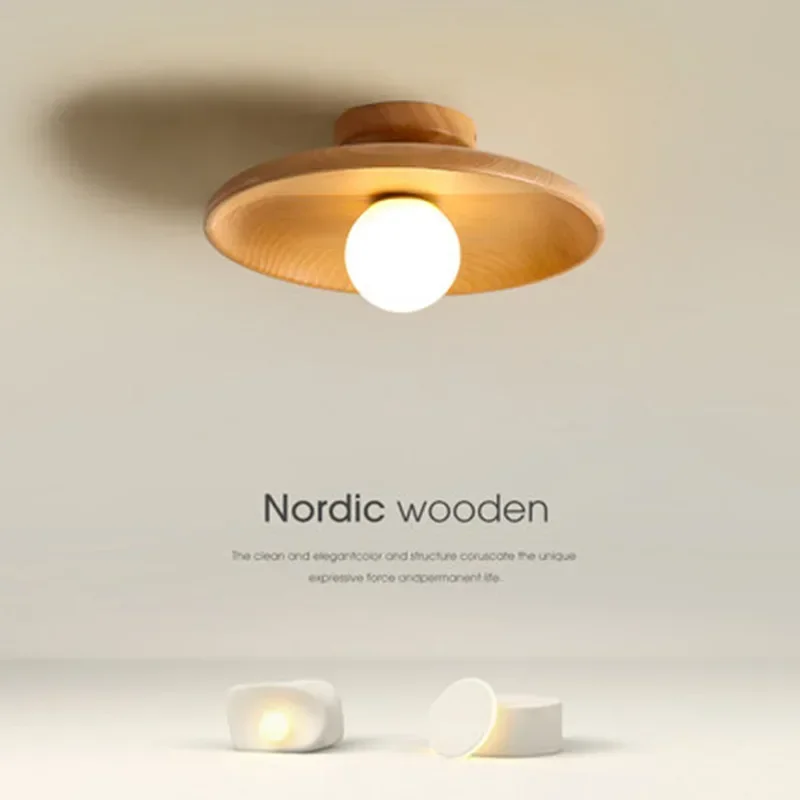 Nordic Decke Lampe Holz Runde Decke Licht Für Garderobe Schlafzimmer Studie Zimmer Kind Korridor Hause Innen Hohe qualität Beleuchtung