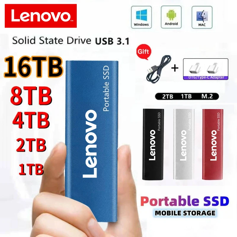 Lenovo disque dur externe 1 to disque externe portable haute vitesse 2 to disque dur Mobile disque dur d