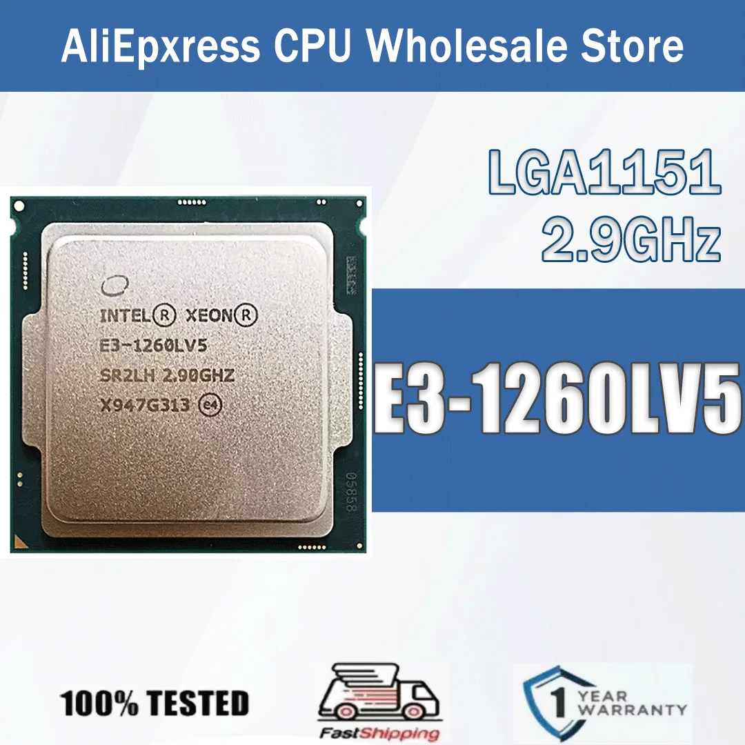 Intel Xeon E3-1260LV5 2,9 GHz Quad-Core 8-Thread 45 W E3 1260L V5 Computer CPU Prozessor Server E3 1260LV5 Paket LGA 1151 Image