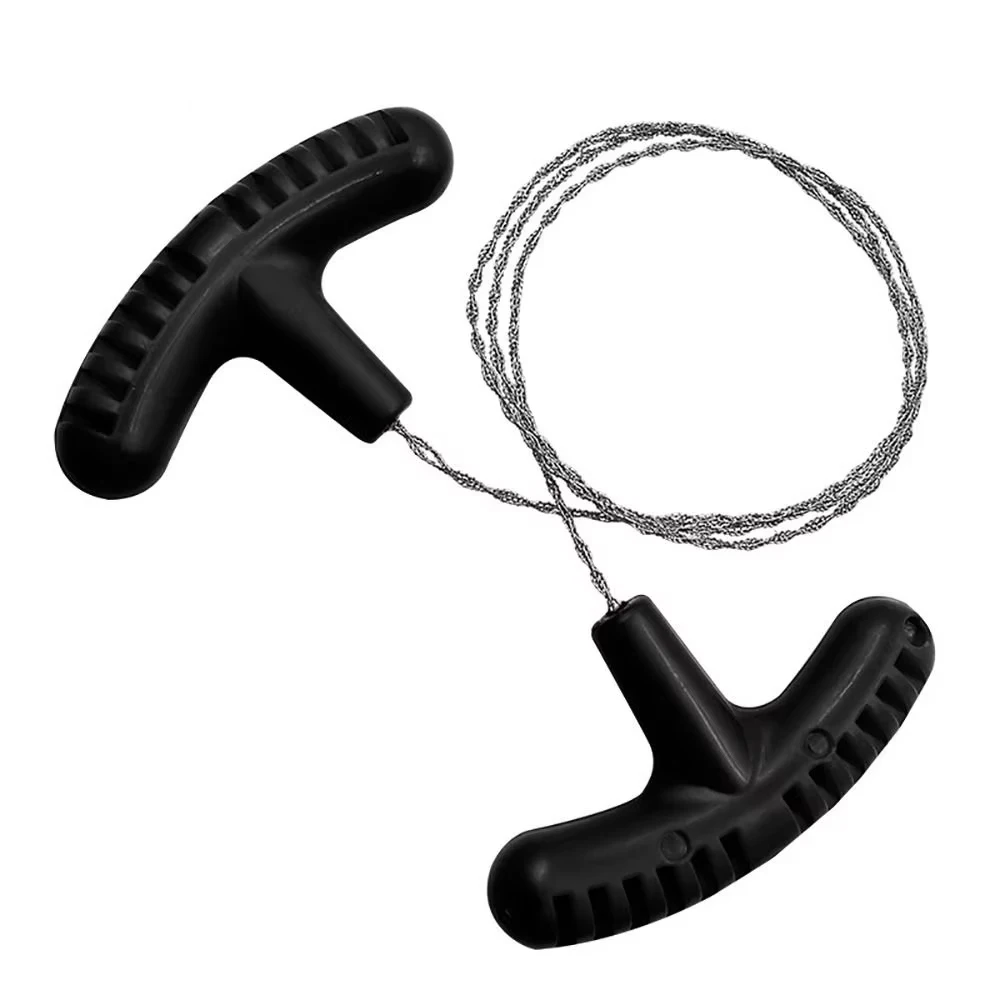 1Pcs Edelstahl Draht Säge mit Finger Griff Outdoor Camping Wandern Tasche Manuelle Kettensägen Tragbare Überleben Werkzeug Handsäge Image