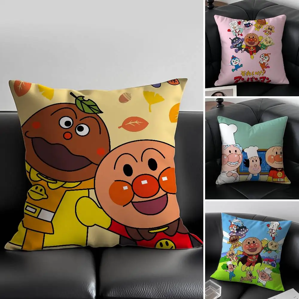 Niedlicher Kissenbezug mit Cartoon-Anpanman-Motiv, Anti-Dustmite, unsichtbarer Reißverschluss, Schlafsofa Image