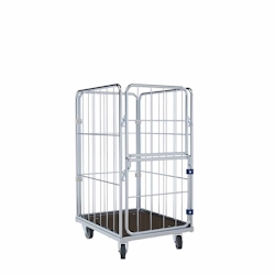 Oswald Transportgeräte Wäschewagen Nutzhöhe 1.200 mm, Holzboden, 4-seitig, Vorderwand klappbar/schwenkbar, 720 x 810 x 1.350 mm, 400 kg Image