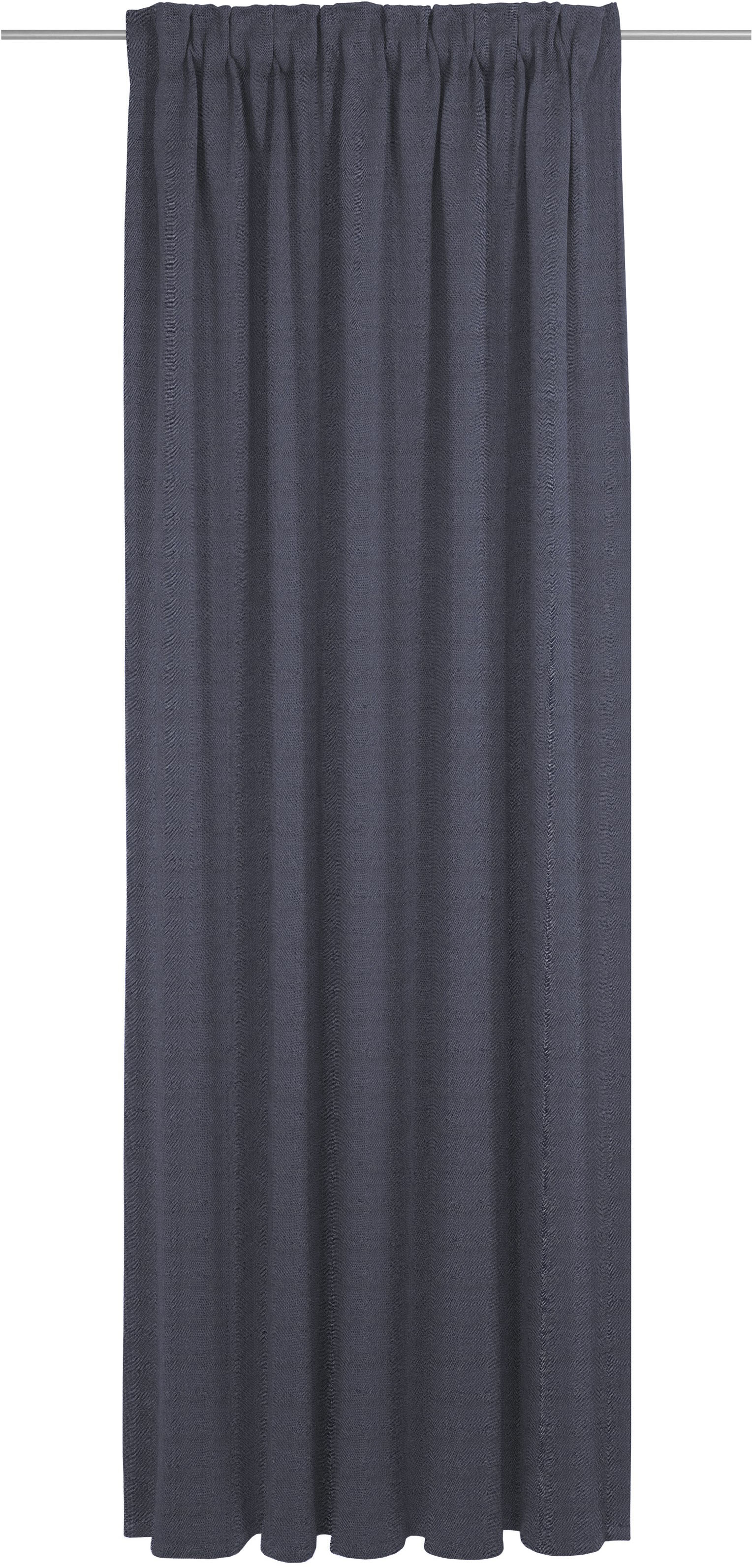 Vorhang ADAM "Uni Collection" Gr. 4, blau (dunkelblau), B:142cm H:245cm, Jacquard, Baumwolle (Bio-Baumwolle), Gardinen, Blickdichter aus 100% Bio-Baumwolle Image