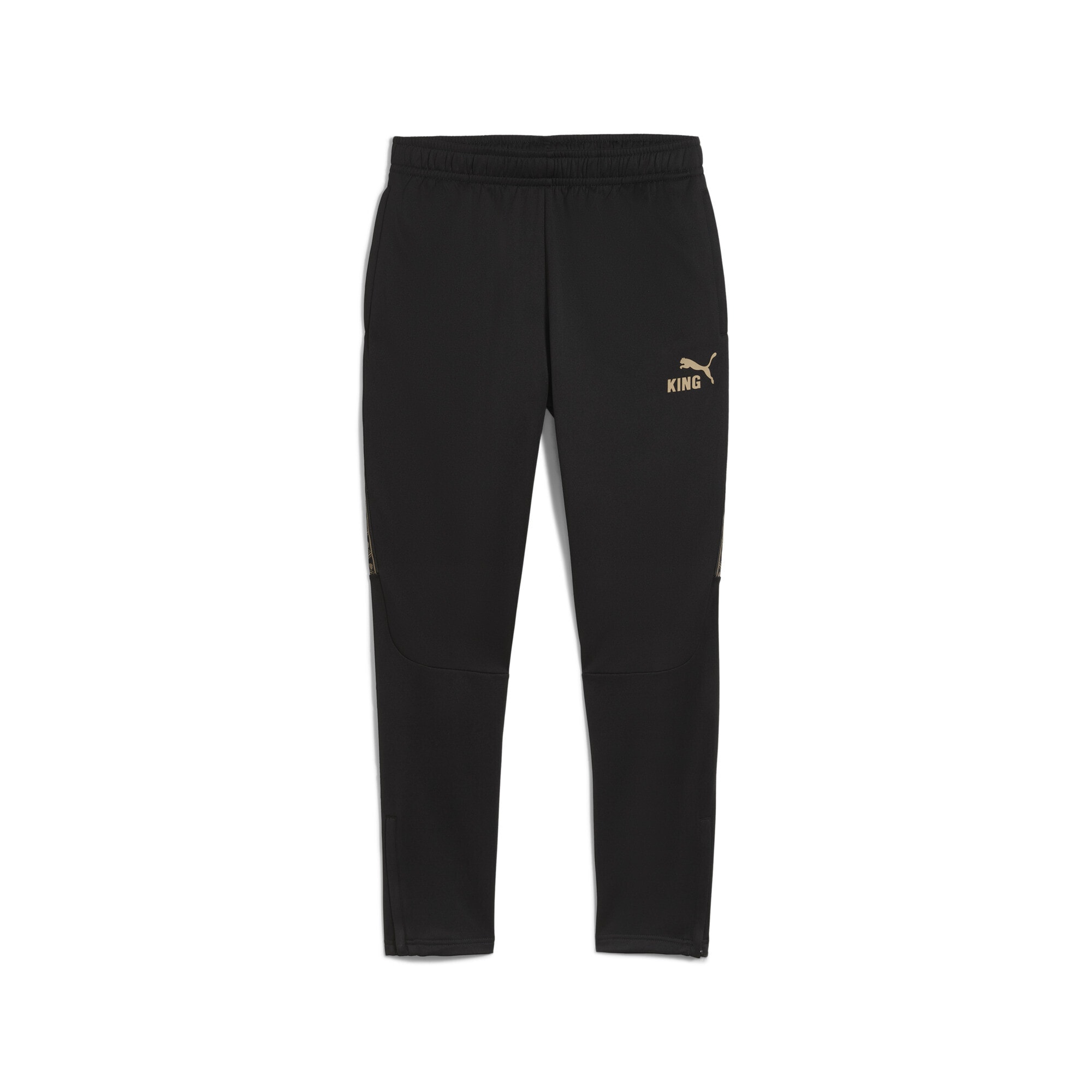 Sporthose PUMA "KING Fußball-Trainingshose Winter Herren", Herren, Gr. XL, Normalgrößen, schwarz gold, Obermaterial: 100% Polyester; Taschenfutter: 100% Polyester, unifarben, slim fit, Hosen Image