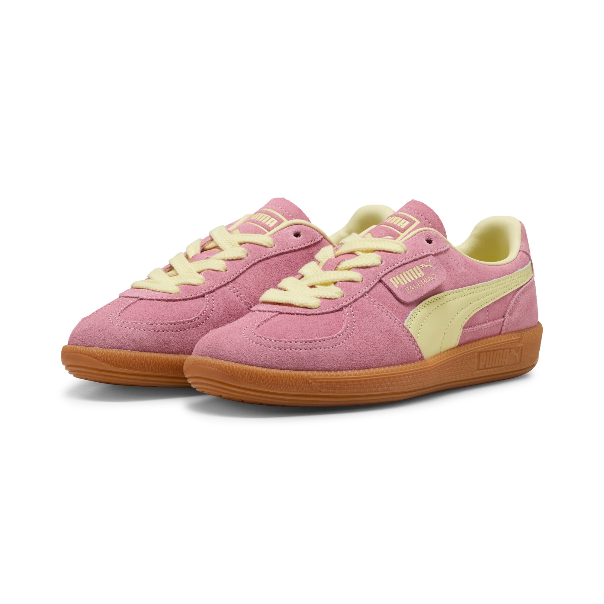 Sneaker PUMA "PALERMO", Damen, Gr. 43, rosa (poised pink, gold moon), Leder, unifarben, Schuhe Sneaker