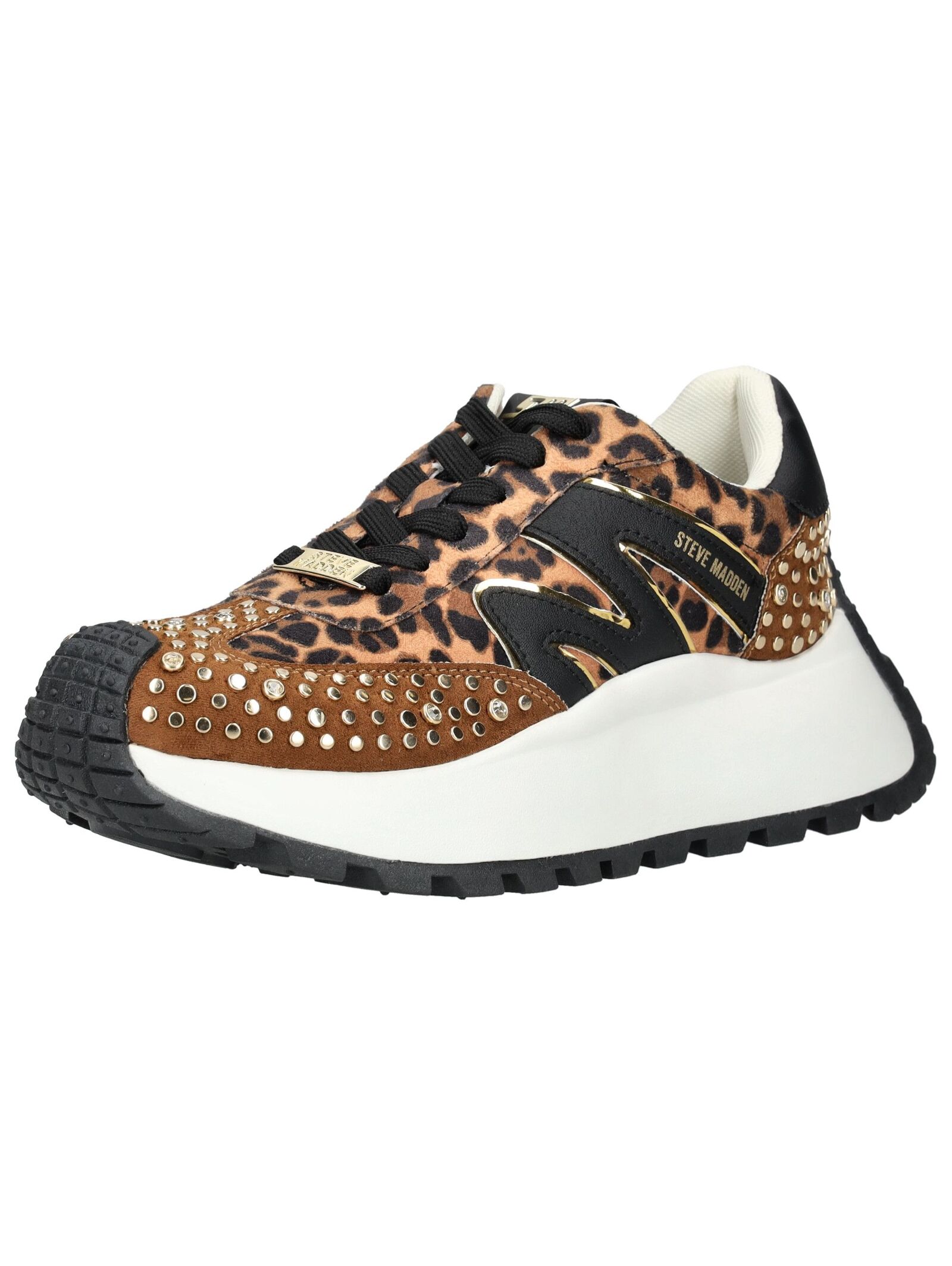 Sneaker STEVE MADDEN "STEVE MADDEN Sneaker Lederimitat/Textil", Damen, Gr. 39, braun, schwarz, Lederimitat, Textil, Schuhe Sneaker